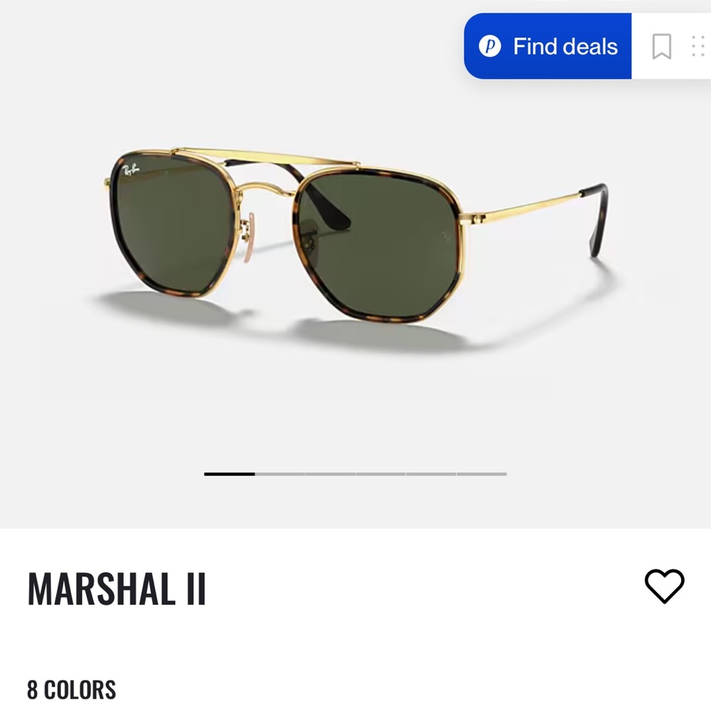 Ray-Ban Marshal II Gold Frame with Green Lenses
